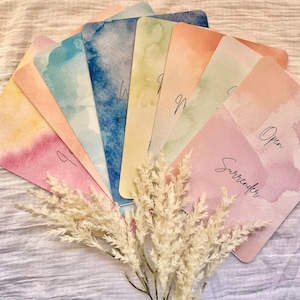 Schwangerschaft & Geburt Affirmationskarten - Aquarell Set