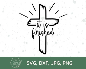 C'est fini croix SVG, conception chrétienne de Pâques (téléchargement numérique)
