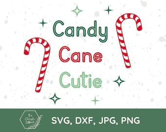 Julklapp med polkagris och sötnos, SVG, retrodesign (digital nedladdning)