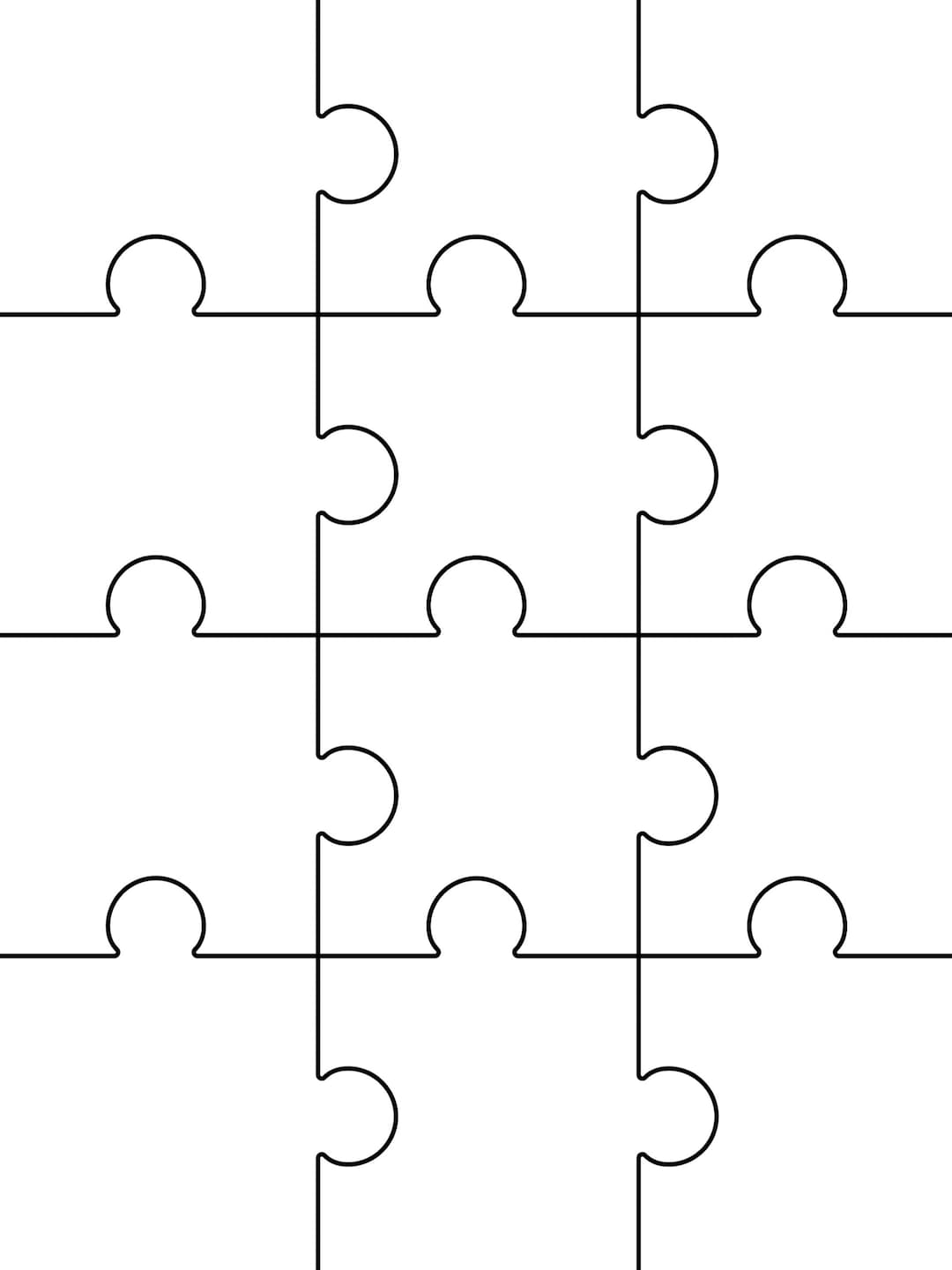 Puzzle Template Cut Out Diy Jigsaw Etsy