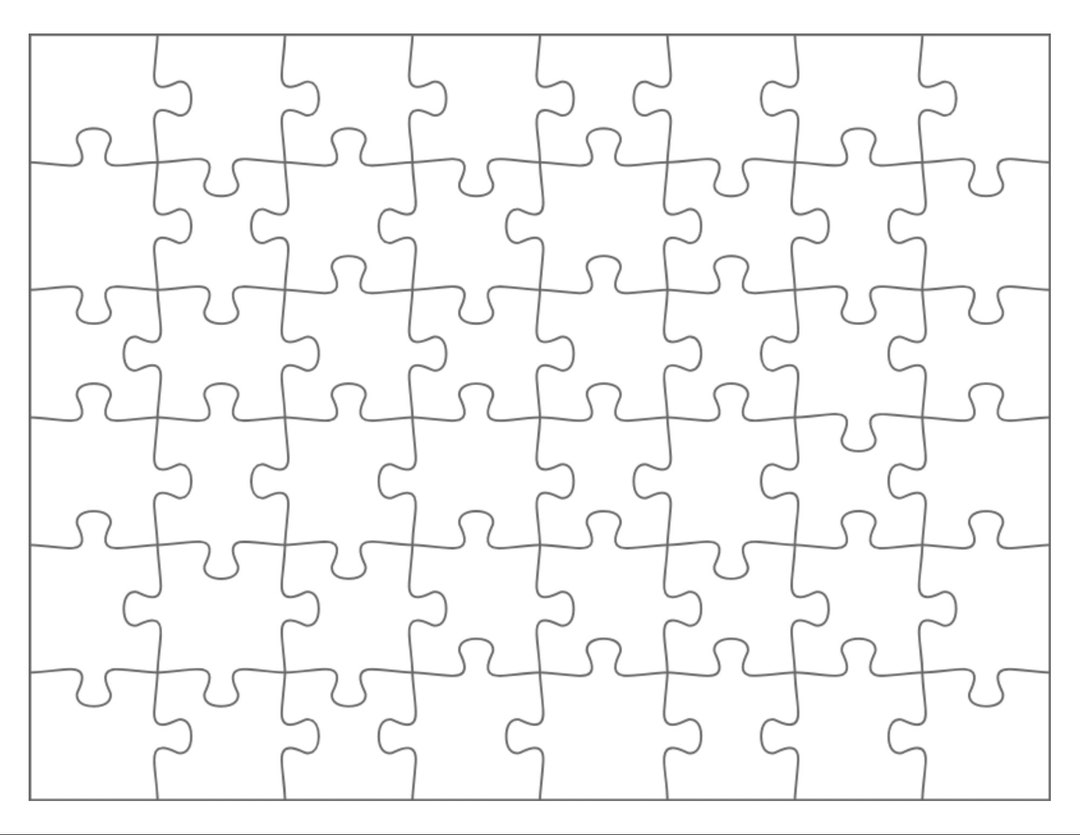 Puzzle Template Cut Out Diy Jigsaw Etsy