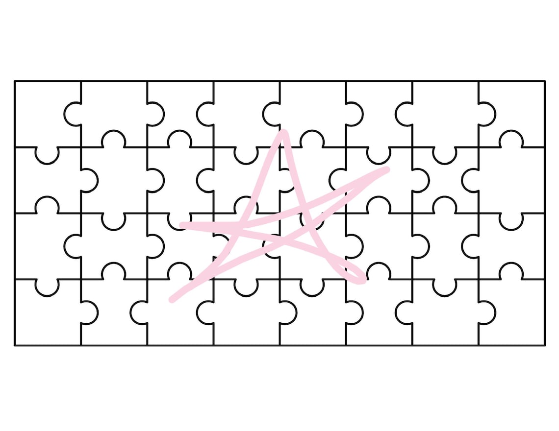 Puzzle Template Cut Out Diy Jigsaw Etsy