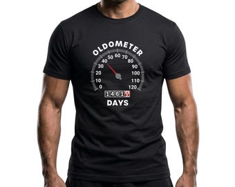 Camiseta de aniversário de 40 anos com odômetro, camiseta unissex de algodão para quem completa 40 anos e ama carros.