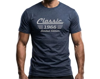 60th Birthday Shirt Born in 1966, Classic Car Limited Edition Unisex Cotton Tee