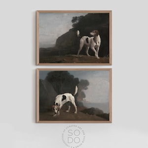 Dog Wall Art Set of TWO Prints, Hound Dogs Art Print, Kids Room Decor, Dog Theme Paintings