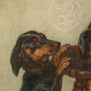 Vintage Dachshund Painting Antique Painting of Dog Dachshund Wall Art Vintage Art Weiner Dog Art Downloadable Digital SKU 225 image 3