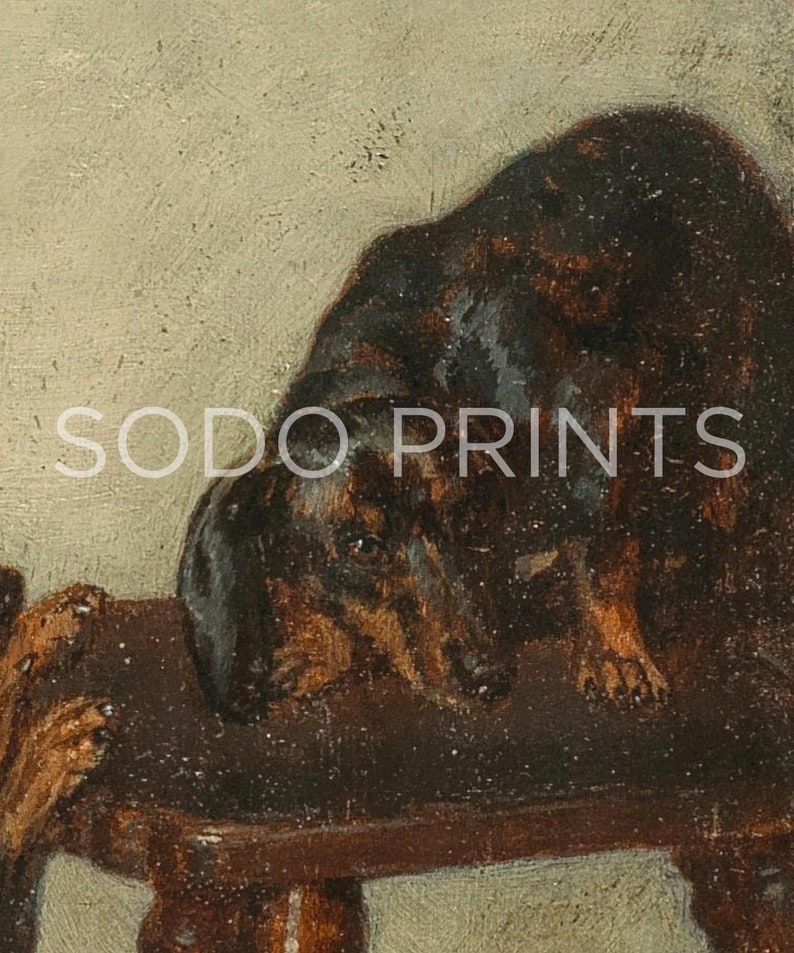 Vintage Dachshund Painting Antique Painting of Dog Dachshund Wall Art Vintage Art Weiner Dog Art Downloadable Digital SKU 225 image 6