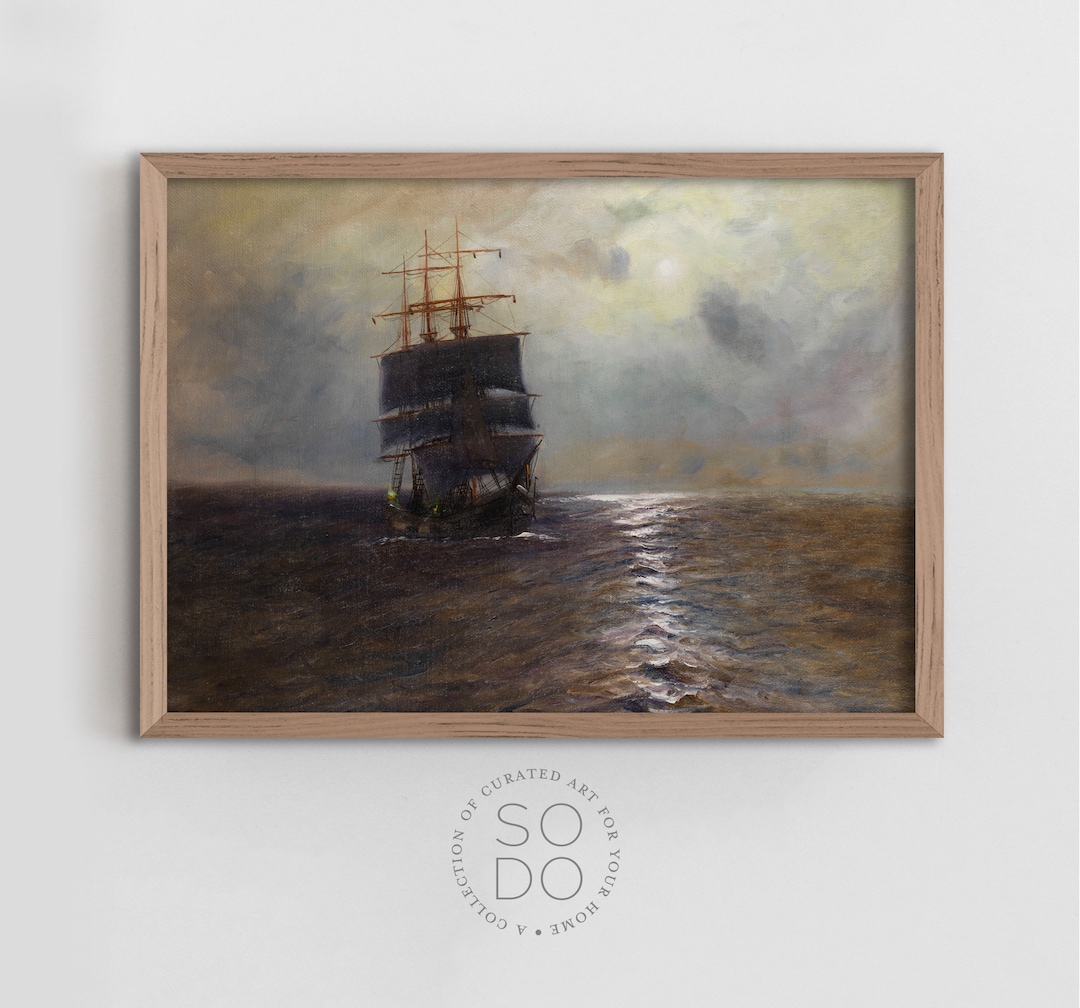 Tall Ships Painting Ship Art Prints Antique Ship Printable Vintage Wall
