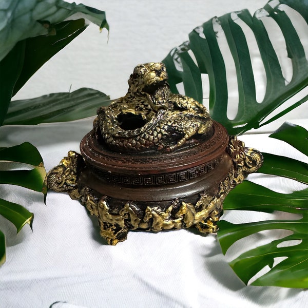 Golden Dragon Resin Incense Burner