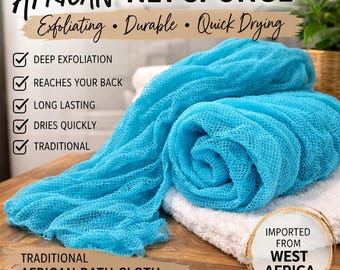 3 Coarse African Net Sponge | African Exfoliating Bath Sponge  African Bath Net Cloth | Deep Exfoliating Shower Sponge.