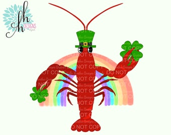 Crawfish St. Patrick’s Day Sublimation Design PNG | Digital Download