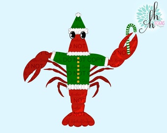 Crawfish Elf Christmas Sublimation Design PNG | Digital Download