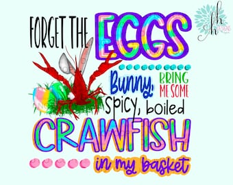 Easter Crawfish In My Basket Cajun  Sublimation Design PNG | Digital Download