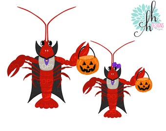 Crawfish Vampire Dracula Halloween Sublimation Design PNG | Digital Download