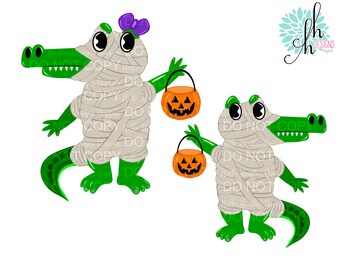 Alligator Mummy Halloween Sublimation Design PNG | Digital Download