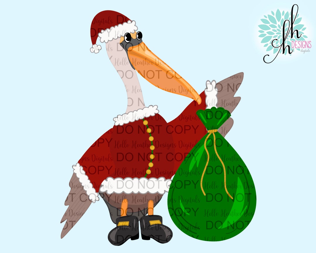 Pelican Santa Christmas Sublimation Design PNG Digital Download - Etsy