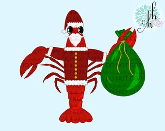 Crawfish Santa Christmas Sublimation Design PNG | Digital Download
