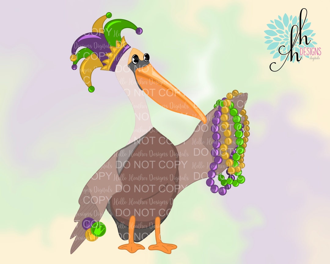 mardi gras pelican plush hat