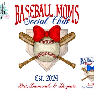 Baseball Moms Social Club Sublimation Design PNG | Digital Download