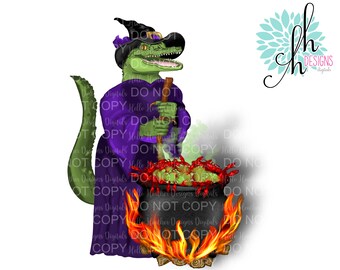 Cajun Gator Witches Crawfish Brew Sublimation Design PNG | Digital Download
