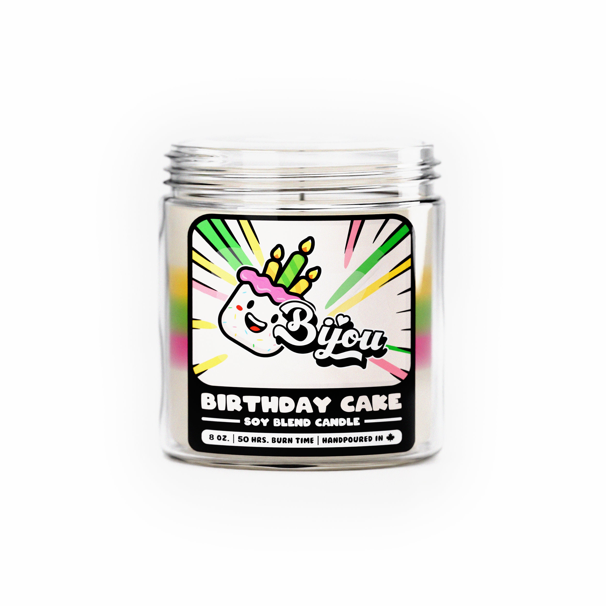 BIRTHDAY CAKE CANDLE Scented Coconutsoy Wax Handmade Vegan Holiday