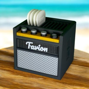 Mini soporte para púas de guitarra personalizado con cajón