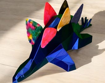 Guitar Pick Holder Dinosaur for Kids - 3D Printed Stegosaurus Guitar Pick Organizer