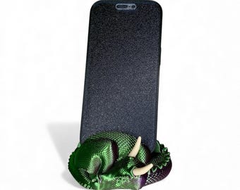 Supporto per telefono a forma di drago addormentato stampato in 3D – Accessorio da scrivania in PLA di seta
