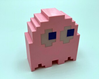 3D Printed Pink desk light Pac-Man Ghost
