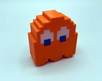 3D Printed Orange desk light Pac-Man Ghost
