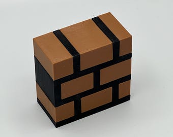 3D Printed Super Mario Brothers Plumber Brothers Brick Block