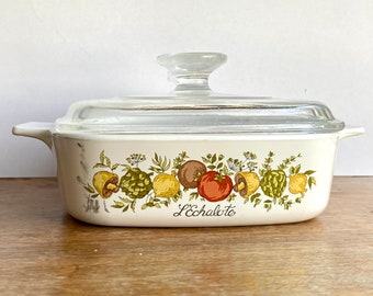 RARE STAMP Corning Ware Spice of Life L'Echalote A-1-B Casserole Dish with Lid & Rare Stamp 278MA