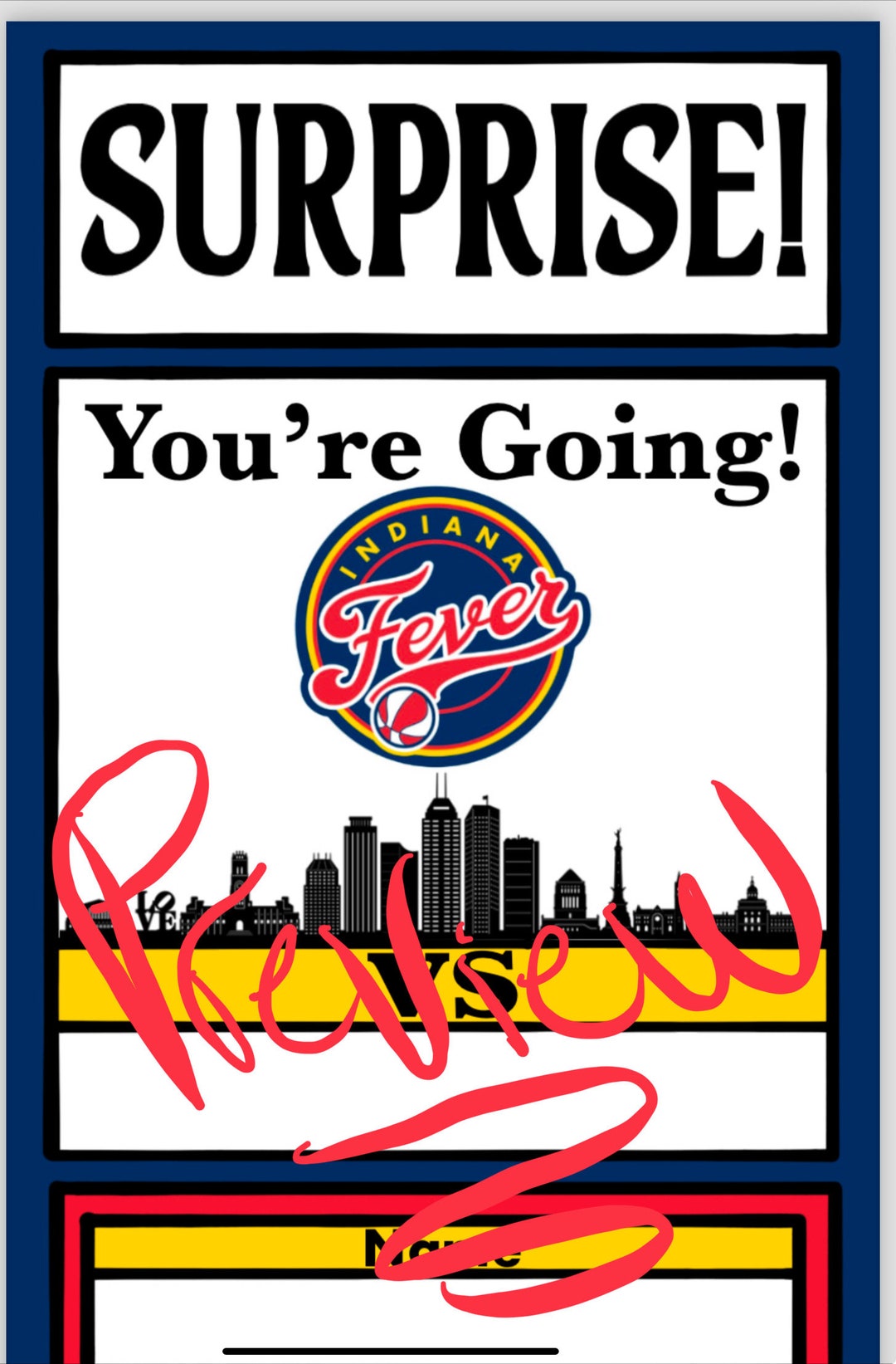 Indiana Fever Women's Basketball Template Ticket - Etsy indiana-fever-women-s-basketball-template-ticket-etsy