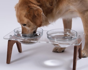 Soporte para comederos de mascotas, cuencos para gatos, cuencos para perros, comedero elevado para mascotas, muebles para mascotas / FN2 Boomerang