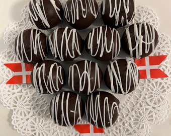 Danish Rum Balls in dark and white Chocolate