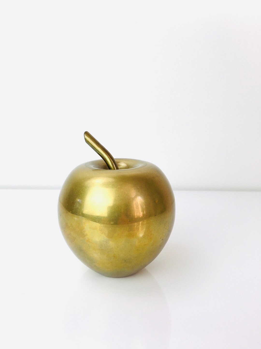 Vintage 1980s BRASS Life Size APPLE Paperweight Object Etsy