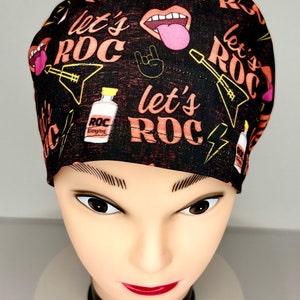 CRNA / ANESTHESIA surgical scrub cap for women with sweat band,Euro style scrubbing cap, CRNA scrubbing cap