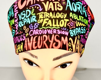 surgical scrub cap for women with sweat band, Euro Style, Cath Lab, EP Lab