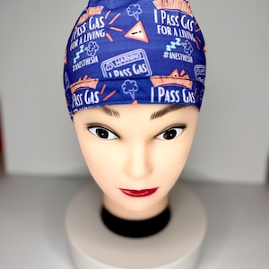 Men - Unisex surgical nurses caps for CRNA or Anesteziolgists. “I pass gas for living”. High quality cotton