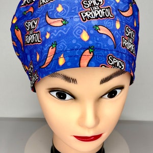 CRNA / ANESTHESIA surgical scrub cap for women with sweat band,Euro style scrubbing cap, CRNA scrubbing cap