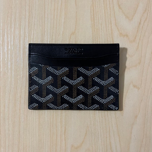 Custom Reworked Black Leather Wallet Card Holder