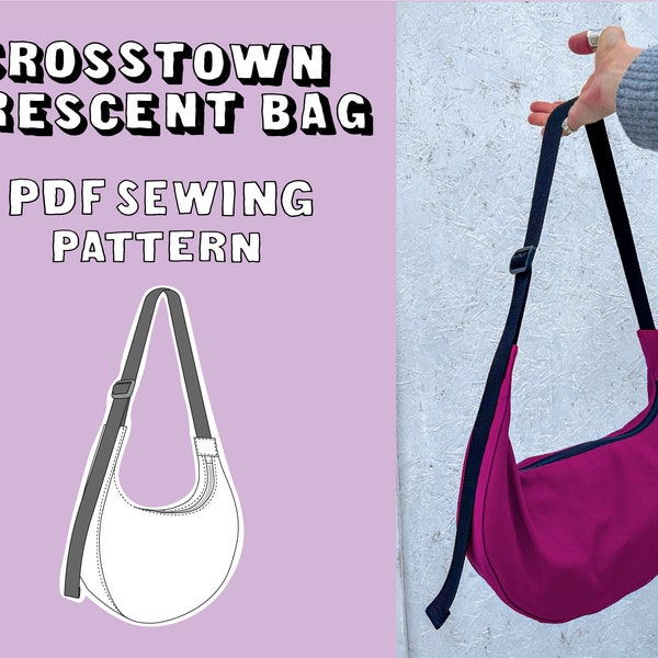 Patron de couture PDF pour sac Crosstown Crescent