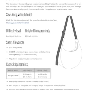 Crosstown Crescent Bag PDF Sewing Pattern imagem 9