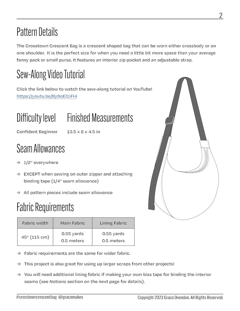 Crosstown Crescent Bag PDF Sewing Pattern image 9