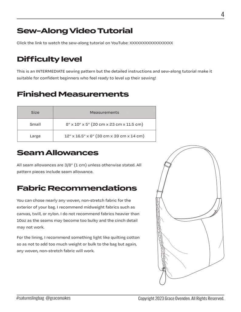 Saturn Sling Bag PDF Sewing Pattern image 7