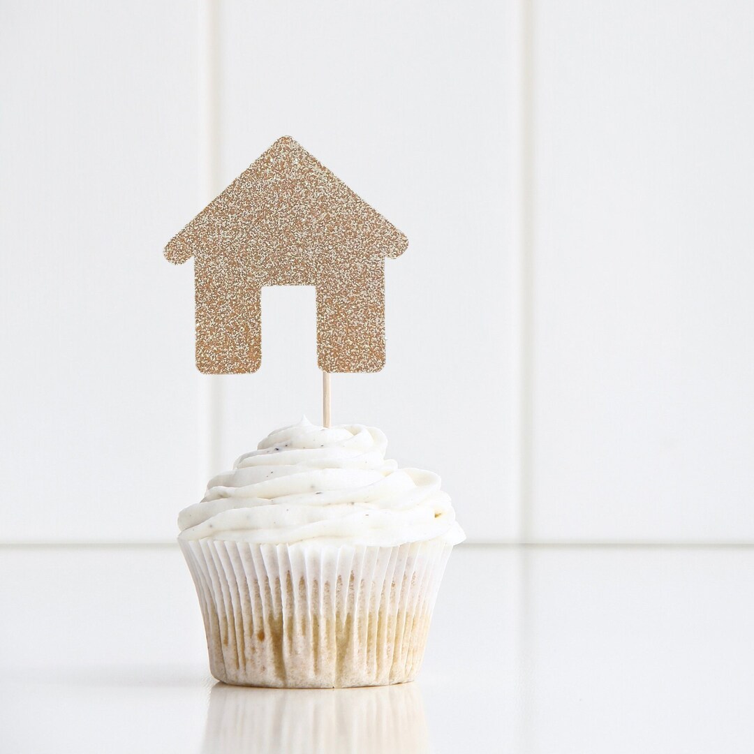 Home Cupcake Toppers Housewarming Cupcake Toppers New Home Etsy