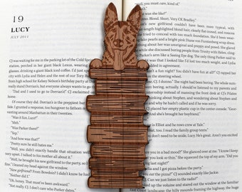 Wooden German Shepherd Bookmark: Engraved Dog Lover Gift