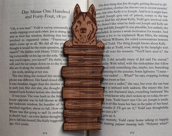 Husky Dog Wooden Bookmark: Siberian Husky Gifts for Readers