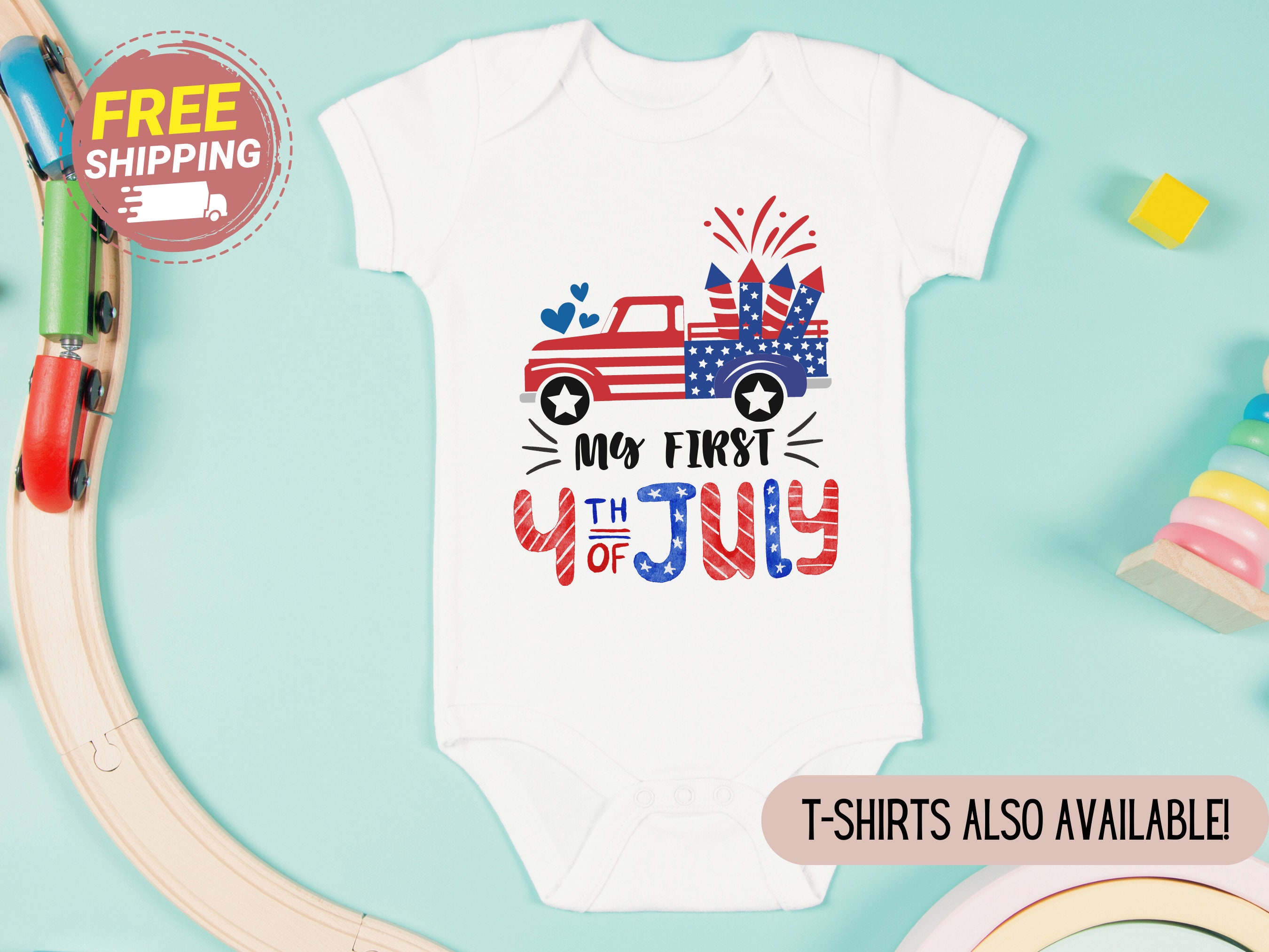 My First 4th of July Shirt and Bodysuit for Baby Toddler Boy - Etsy