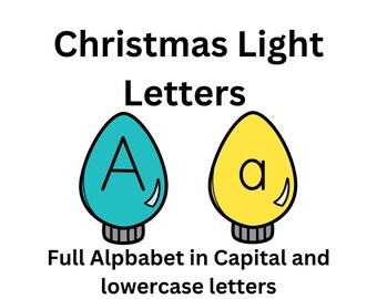 Christmas Light Letters Digital Download Cards Only